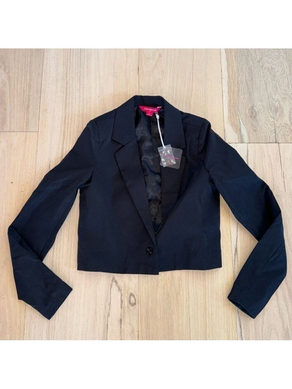 Urban Threads Black Cropped Blazer Coat Size 8 Tall NWT